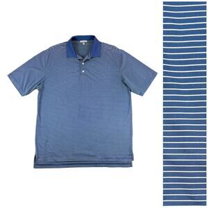 Peter Millar Summer Comfort Polo Mens XL Blue White Stripe Performance Golf